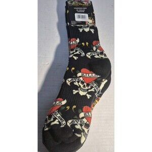 Ed Hardy Tattoo Art Graphic Crew Socks 3 Pack Mens Size 6-12 Skull Tiger